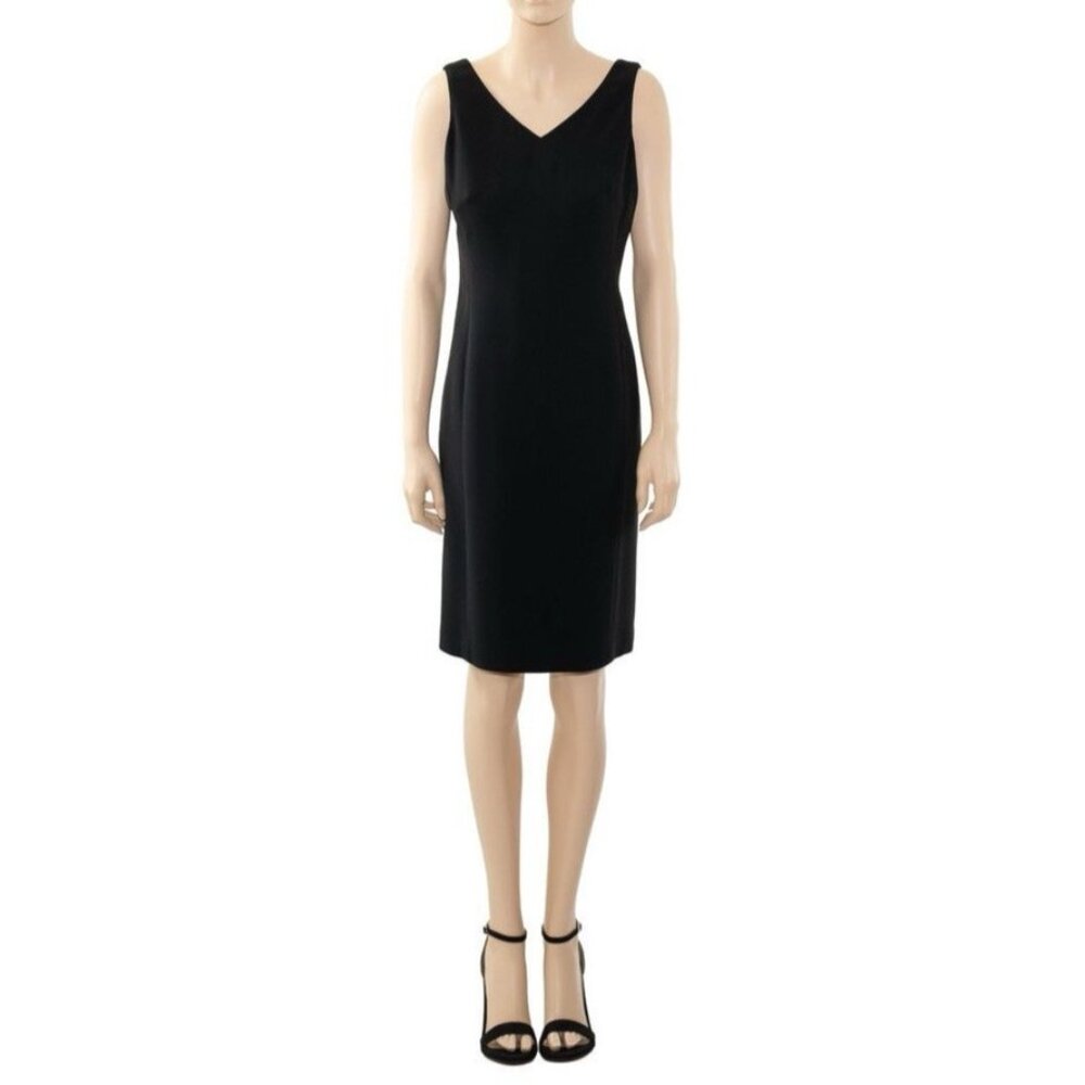 Classic Black V-Neck Sheath Dress